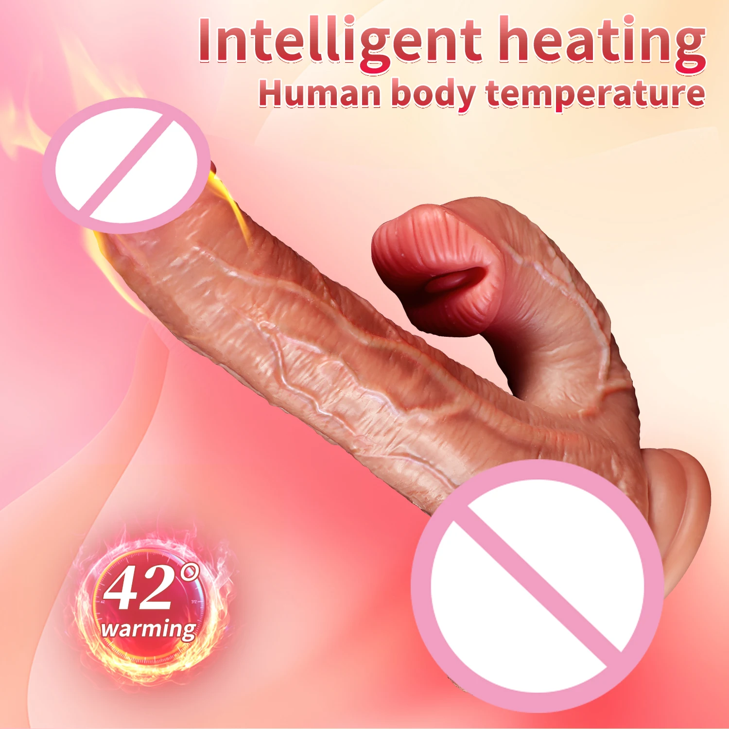 Realistic Telescopic Vibrator – Vaginal & Anal Heated Dildo for Women - Image 3