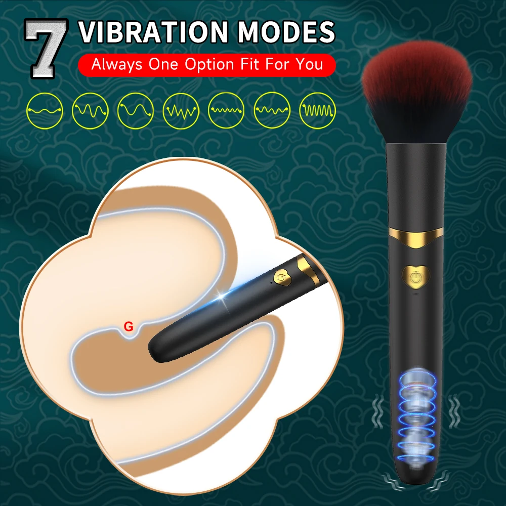 Vibrating Makeup Brush 7-Speed Personal Massager for Women - Image 2
