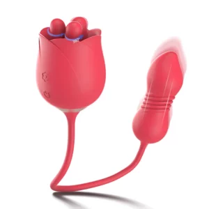Rose Kneading Vibrator – Telescopic Double Vibrating Egg